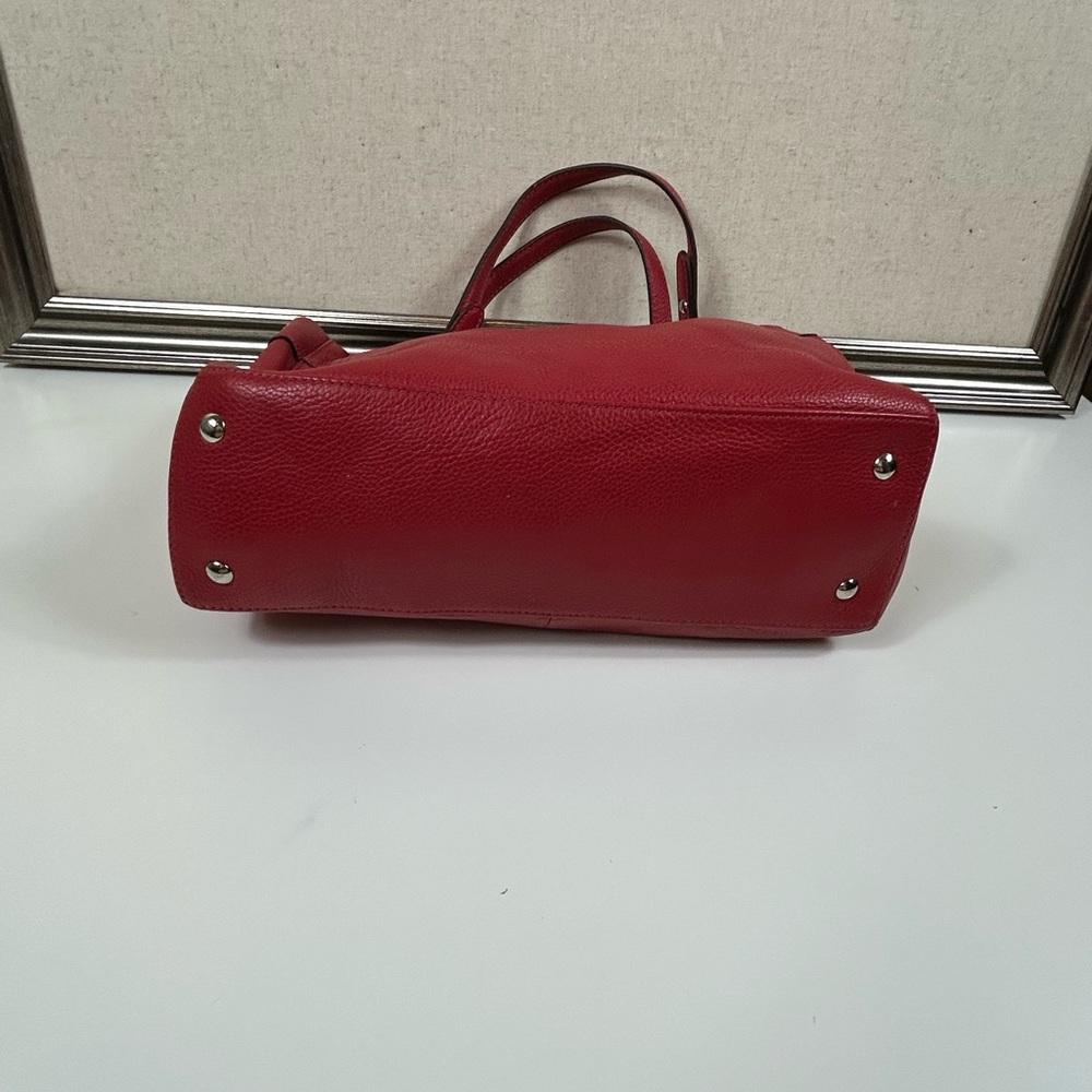 Coach Penelope Red Pebble Leather Shoulder Bag - Picture 7 of 14